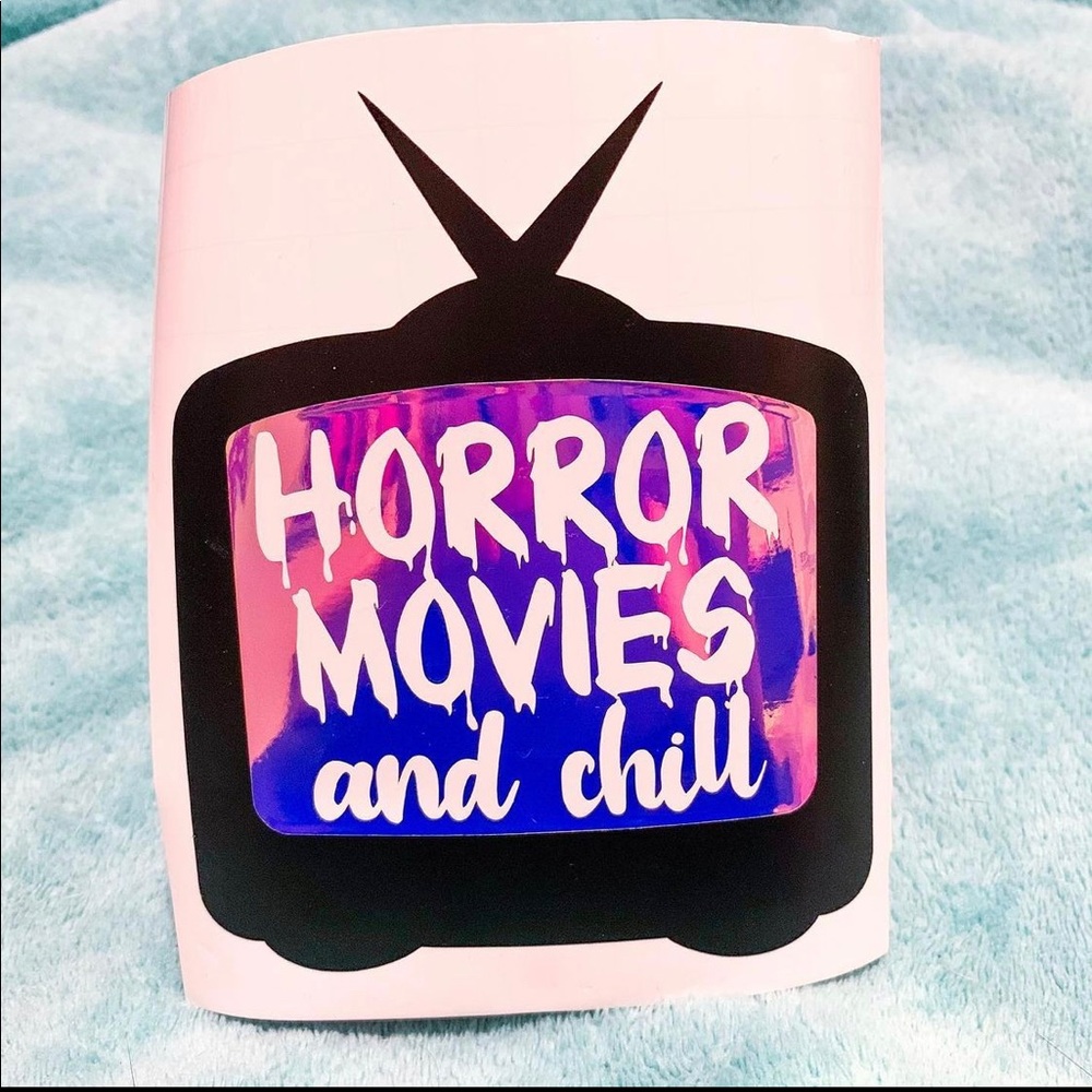 Horror movies and chill vinyl sticker